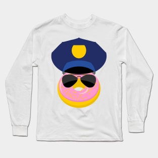 Police Donut Pink Frosting Long Sleeve T-Shirt